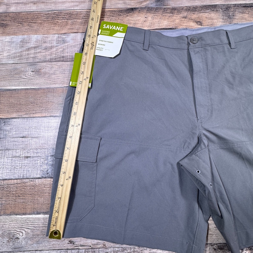 Savane Mens‎ Cargo Shorts Smoked Pearl Grey Size 40 NWT Stretch Wicking Utility - Picture 5 of 7